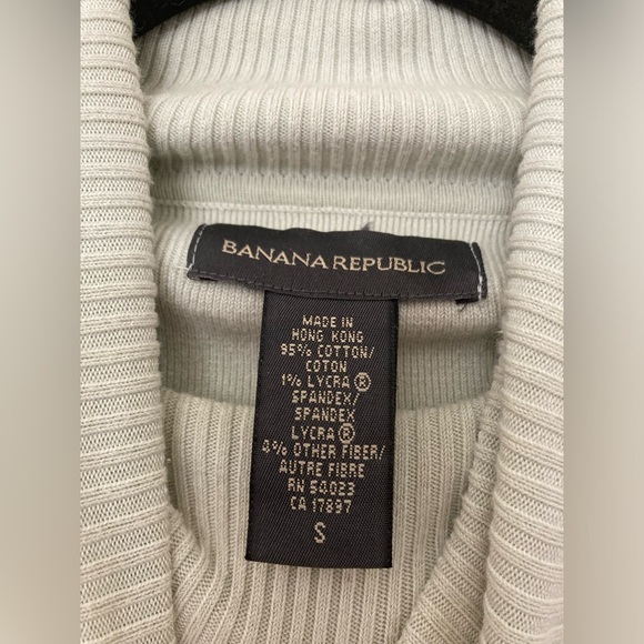 Banana Republic Off-White Ecru Sleeveless Turtleneck Sweater S-M - Picture 4 of 6